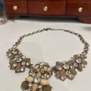 J Crew Gold and Cream Statement Necklace